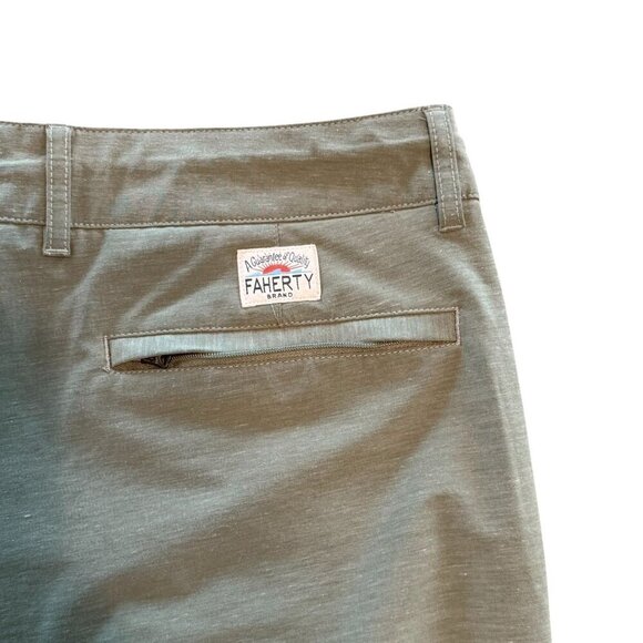 Faherty Mens All Day Shorts Khaki Lightweight Cotton Blend Summer Size 35 - Picture 4 of 4